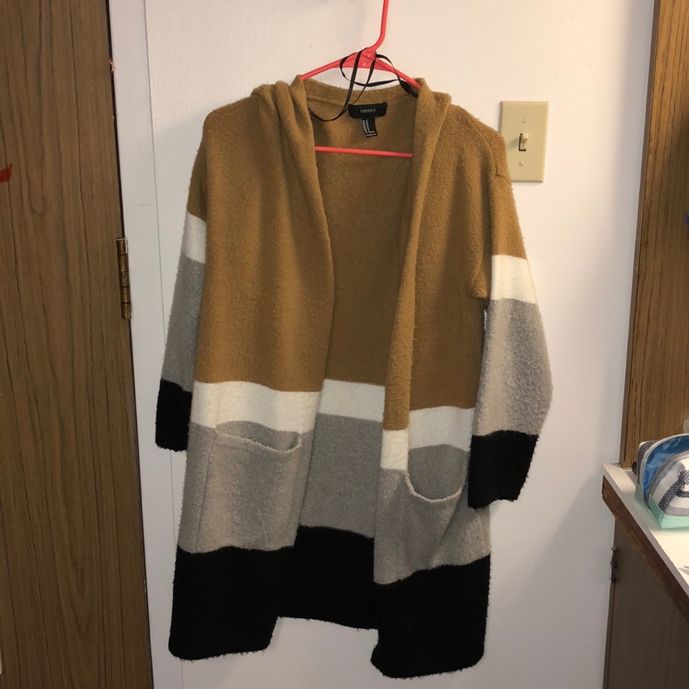 Striped cardigan sweater